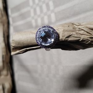 P*M .925 Sterling ring with clear gem